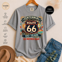 Route 66 Centennial Shirt, MotherRoad 100 Years, Vintage Road Trip Tee, Americana Travel Gift