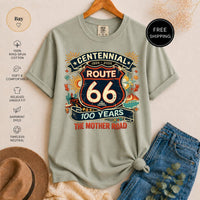 Route 66 Centennial Shirt, MotherRoad 100 Years, Vintage Road Trip Tee, Americana Travel Gift