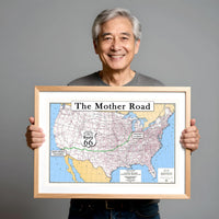 High Resolution Antique Route 66 map, large printable poster (instant download)
