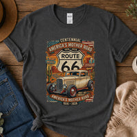 Route 66 Centennial Vintage Car T-Shirt | America's Mother Road 1926-2026