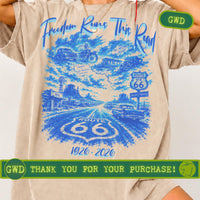 Route 66 Centennial T-shirt PNG, USA Historic Mother Road Digital Download, Gift for Road Travelers