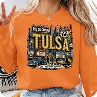 Tulsa Oklahoma PNG, Oil Capital Shirt Design, Blue Dome District Tee, Route 66 Vintage City Graphic, Instant Download