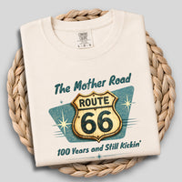 Route 66 Shirt | 100 Years Anniversary Cotton Tee | Classic Mother Road Crewneck Travel Souvenir