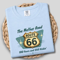 Route 66 Shirt | 100 Years Anniversary Cotton Tee | Classic Mother Road Crewneck Travel Souvenir