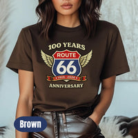 Route 66 100th Anniversary Vintage Travel Tee, Classic Highway Shirt