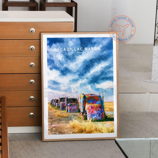 Watercolor Print, Texas Travel Poster, Route 66 Wall Decor