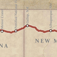 Route 66 Vintage Travel Map | Historic Road Trip Wall Art (Digital Download)