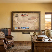 Route 66 Vintage Travel Map | Historic Road Trip Wall Art (Digital Download)