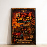 Route 66 General Store Poster, Vintage Route 66 Wall Art, Retro Americana Decor, Arizona Highway Sign Print, Man Cave Garage Office Gift