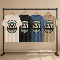 Route 66 T-Shirt PNG | Vintage Car Mother Road Chest Design (Digital Download)