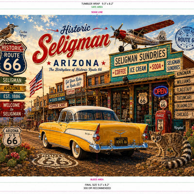 Seligman Arizona Route 66 Poster | Historic Route 66 Wall Art | Vintage Americana Travel Print | Digital Download | Mother Road Decor