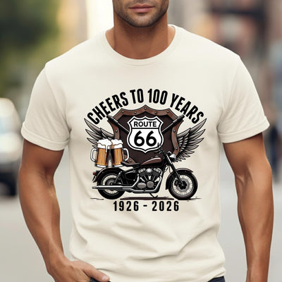 Route 66 100 Years Shirt Vintage Americana T Shirt Centennial Celebration Road Trip Beer Lover Gift Cheers to 100 Years