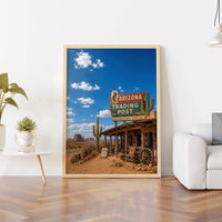 Arizona Trading Post Print | Arizona Wall Art | Americana Decor | Southwestern Poster | Desert Roadside Artwork | Retro Route 66 Print