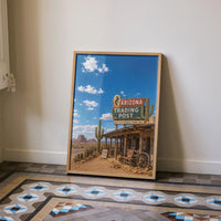 Arizona Trading Post Print | Arizona Wall Art | Americana Decor | Southwestern Poster | Desert Roadside Artwork | Retro Route 66 Print