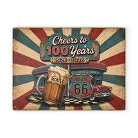 Route 66 Glass Cutting Board Cheers To 100 Years 1926 2026 Vintage Americana Kitchen Decor Beer Lover Gift