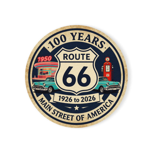 Route 66 100 Years Cork Back Coaster | Main Street of America, 1926-2026