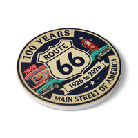 Route 66 100 Years Ceramic Coaster | Vintage Cars, 1926-2026 Memorabilia