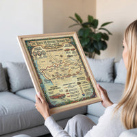 Route 66 Historic Highway Map, American Road Trip Wall Art