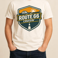 Route 66 Cruisin' T-Shirt PNG | Vintage Highway Badge Classic Car (Digital Download)