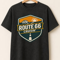 Route 66 Cruisin' T-Shirt PNG | Vintage Highway Badge Classic Car (Digital Download)