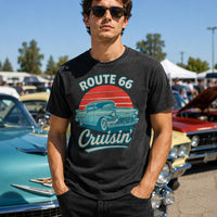 Route 66 Cruisin’ T-Shirt PNG | Vintage Classic Car Sunset Road Trip Design (Digital Download)