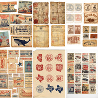 Printable Route 66 Junk Journal Ephemera Kit | Vintage Americana Road Trip Scrapbook Pages | Instant Download JPG