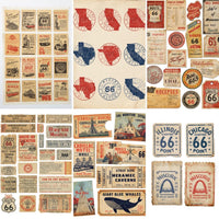 Printable Route 66 Junk Journal Ephemera Kit | Vintage Americana Road Trip Scrapbook Pages | Instant Download JPG