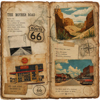 Printable Route 66 Junk Journal Ephemera Kit | Vintage Americana Road Trip Scrapbook Pages | Instant Download JPG