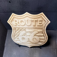 10.5 x 10.7 ROUTE 66 on 1/8" Basswood Ready to Paint