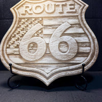 10.5 x 10.7 ROUTE 66 on 1/8" Basswood Ready to Paint