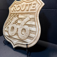 10.5 x 10.7 ROUTE 66 on 1/8" Basswood Ready to Paint