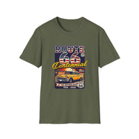 Route 66 Centennial T-Shirt | Retro American Flag, Vintage Car