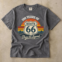 Route 66 100 Years Shirt, Drive the Legend Tee, Vintage Route 66 Shirt, Army Green Road Trip T-Shirt, Americana Graphic Tee, 1926–2026 Shirt