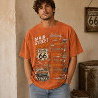 Route 66 Main Street Shirt, Vintage Route 66 Map Tee, Retro Road Trip Shirt, Santa Monica Travel T-Shirt, Americana Highway Graphic Tee