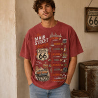 Route 66 Main Street Shirt, Vintage Route 66 Map Tee, Retro Road Trip Shirt, Santa Monica Travel T-Shirt, Americana Highway Graphic Tee