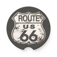 Vintage Route 66 Shield Car Coaster | Soapstone Drink Holder