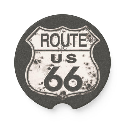 Vintage Route 66 Shield Car Coaster | Soapstone Drink Holder