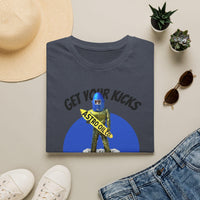 Get Your Kicks Muffler Men T-Shirt | Route 66 Astro Oil Man Graphic Tee | American Giant Collector Gift Tee