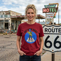 Get Your Kicks Muffler Men T-Shirt | Route 66 Astro Oil Man Graphic Tee | American Giant Collector Gift Tee