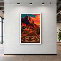 Route 66 Travel Poster, Route 66 Print, Route 66 Wall Art, Route 66 Poster, American Road Trip Print, USA Travel Wall Art, Route 66