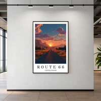 Route 66 Travel Poster, Route 66 Print, Route 66 Wall Art, Route 66 Poster, American Road Trip Print, USA Travel Wall Art, Route 66