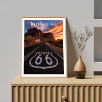 Route 66 Travel Poster, Route 66 Print, Route 66 Wall Art, Route 66 Poster, American Road Trip Print, USA Travel Wall Art, Route 66