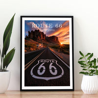 Route 66 Travel Poster, Route 66 Print, Route 66 Wall Art, Route 66 Poster, American Road Trip Print, USA Travel Wall Art, Route 66