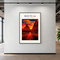Route 66 Travel Poster, Route 66 Print, Route 66 Wall Art, Route 66 Poster, American Road Trip Print, USA Travel Wall Art, Route 66