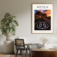Route 66 Travel Poster, Route 66 Print, Route 66 Wall Art, Route 66 Poster, American Road Trip Print, USA Travel Wall Art, Route 66