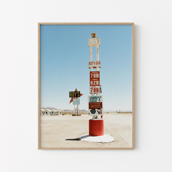Roys Gas Wall Art: Route 66 Gas Station Photography, Mojave Desert Americana, California Travel Decor (Digital Download)