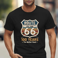 Retro Route 66 Centennial T-Shirt Classic Americana Road Trip Tee | 100th Anniversary Mother Road Rt. 66 Souvenir Shirt for Men & Women