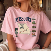 Vintage Missouri Route 66 Graphic Tee, Show-Me State Retro Road Trip Shirt (Digital Download)