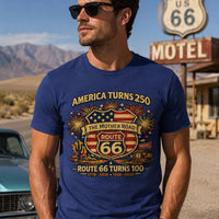 Route 66 100 Years Shirt, America 250 Shirt 2026, USA 250th Anniversary Tee, Historic Route 66 Centennial Shirt, Patriotic Road Trip Shirt