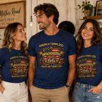 Route 66 100 Years Shirt, America 250 Shirt 2026, USA 250th Anniversary Tee, Historic Route 66 Centennial Shirt, Patriotic Road Trip Shirt